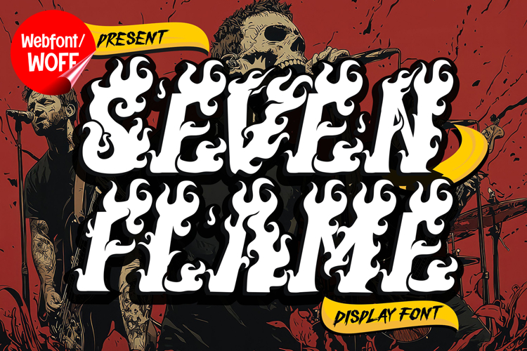 Seven Flames | Fire Display Webfont for Bold Hot Design