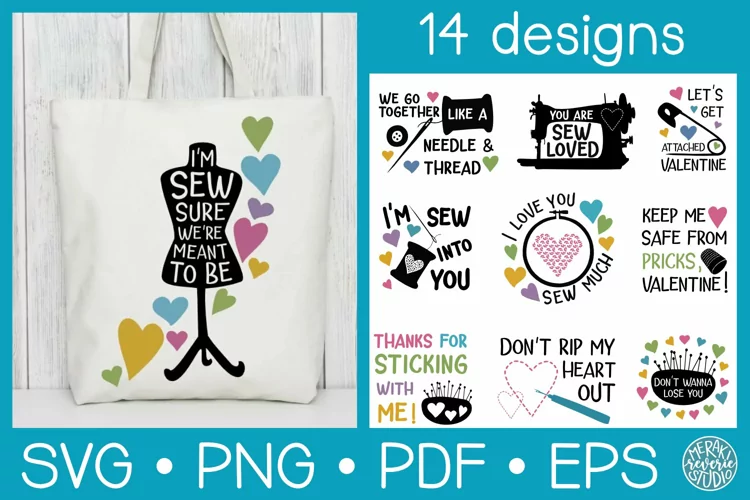 Valentine Sewing SVG Bundle | 14 Designs
