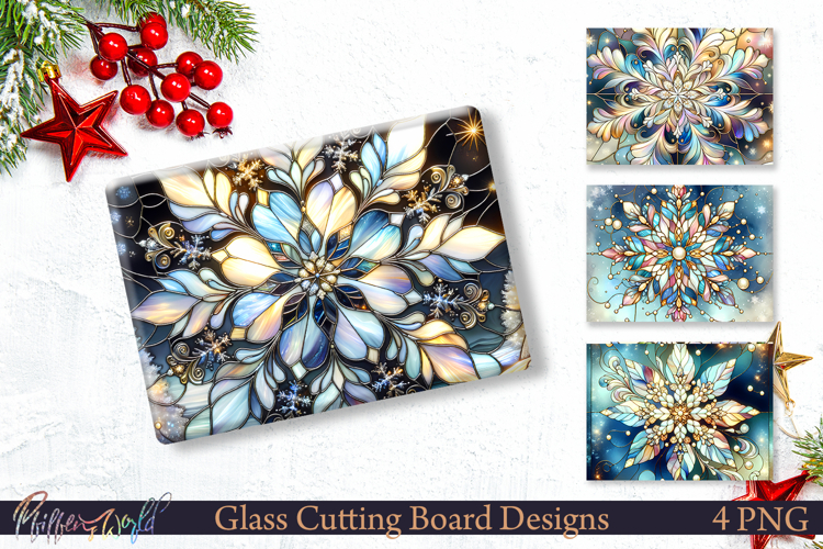 Holiday Glass Cutting Board Designs