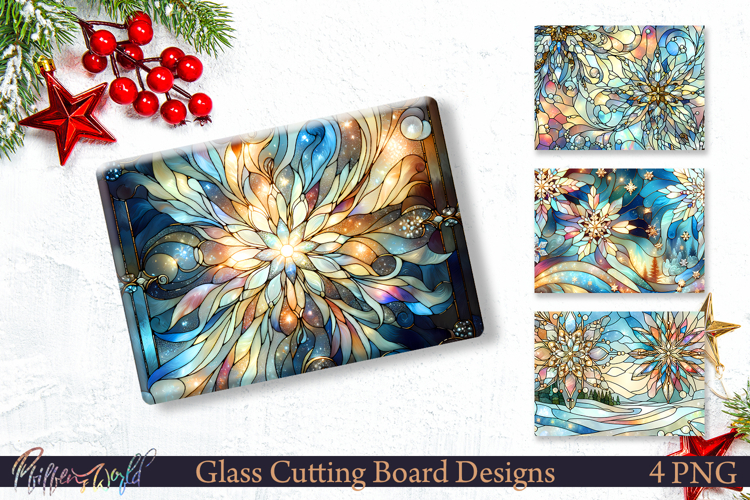 Winter Stained Glass Mandala Art | Cutting Boards