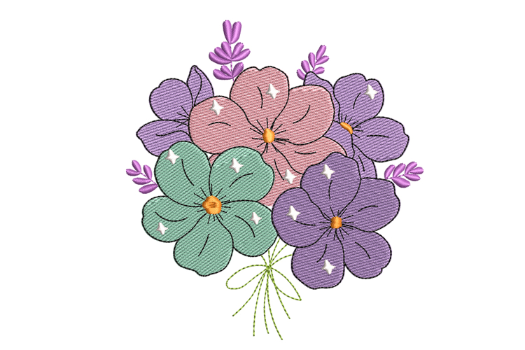 Pastel Flowers Embroidery Designs For Machine