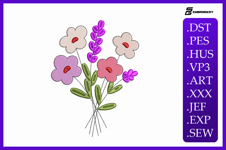 Simple   Sweet Wildflower Embroidery Designs For Machine