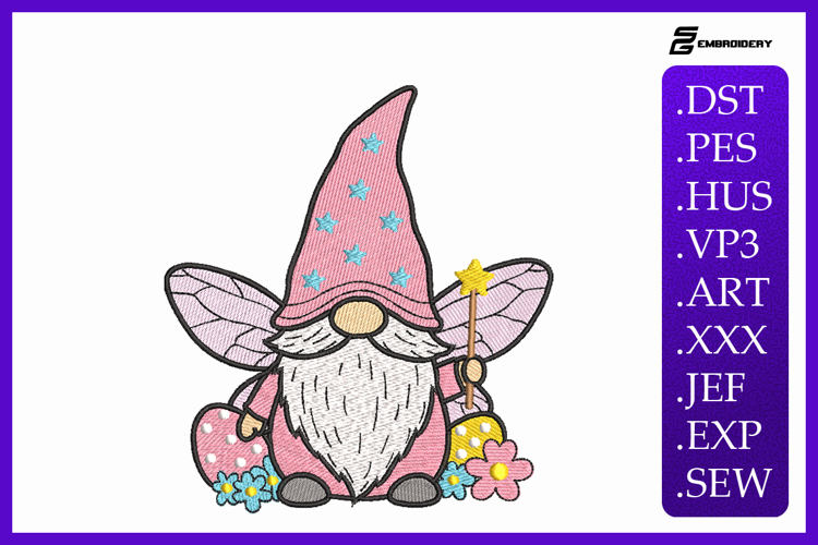 Fairy Easter Gnome Embroidery Designs