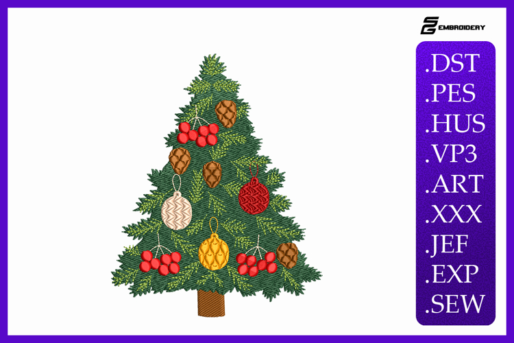 Festive Christmas Tree Embroidery Designs For Machine