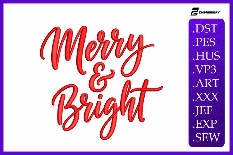 Merry & Bright Embroidery Designs For Machine