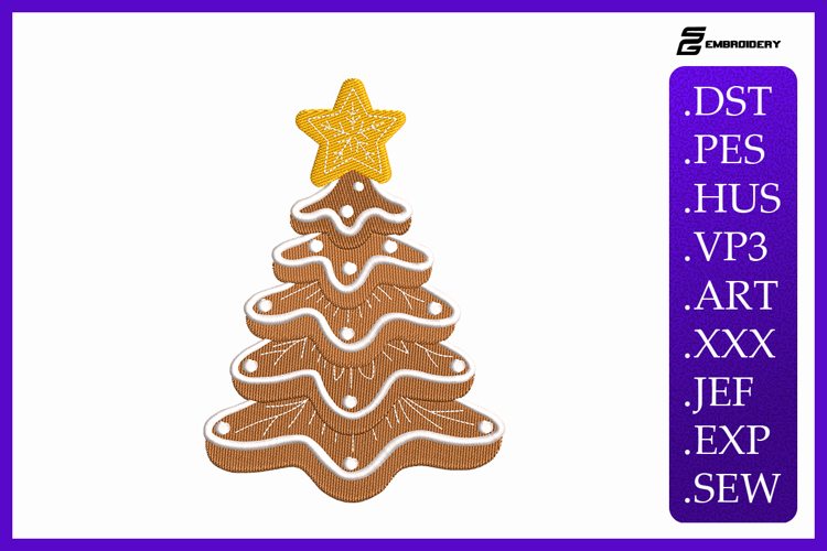 Gingerbread Christmas Tree Embroidery Designs For Machine