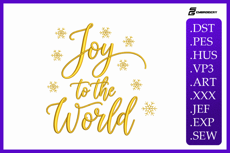 Joy To The World - Christmas Quote Embroidery Designs