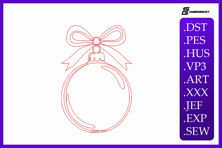 Outline Christmas Ornament Embroidery Designs For Machine