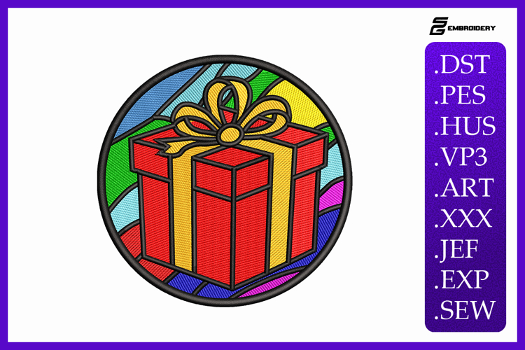 Christmas Present Embroidery Designs For Patches