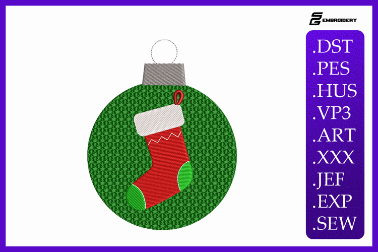 Christmas Stocking Ornament Embroidery Designs For Machine