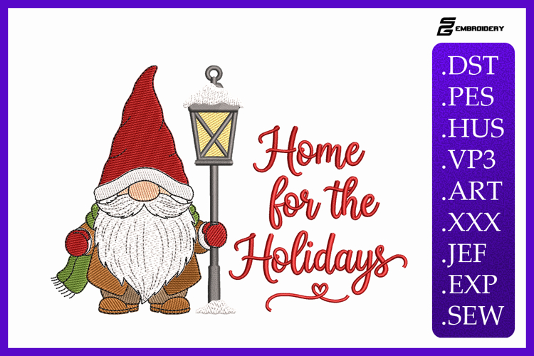 Home for the Holidays Christmas Gnome Embroidery Designs