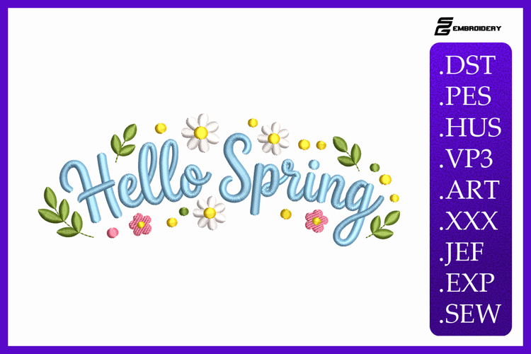 Hello Spring Machine Embroidery Designs