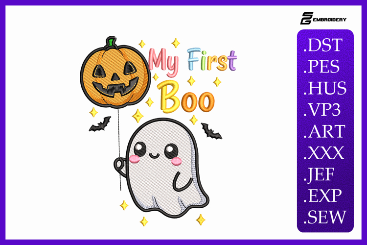 My First Boo Embroidery Designs For Machine