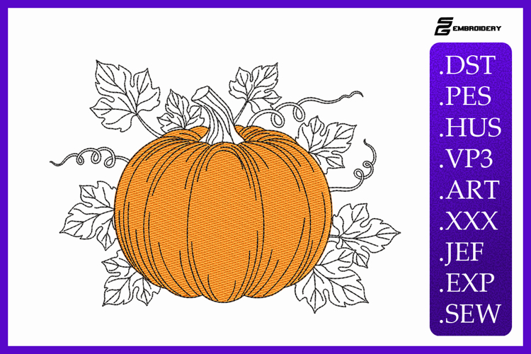 Fall Harvest Pumpkin Embroidery Designs For Machine