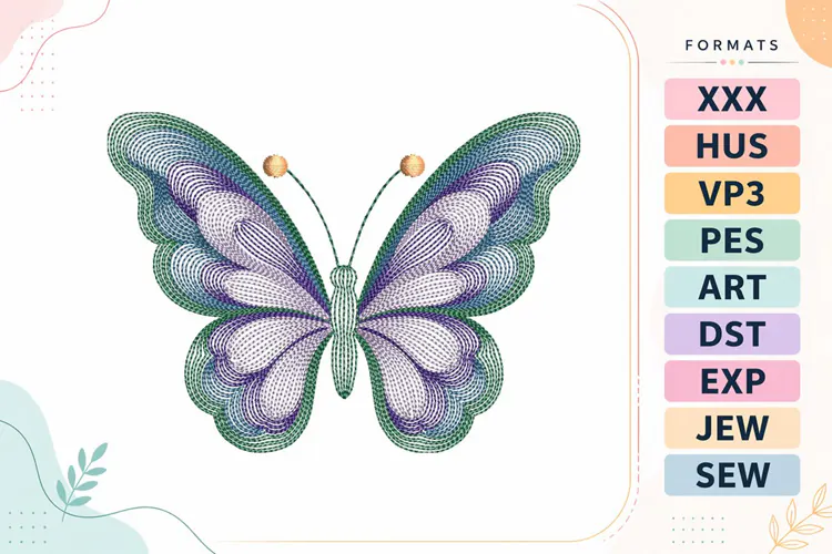 Mini Ripple Butterfly Embroidery Designs For Machine