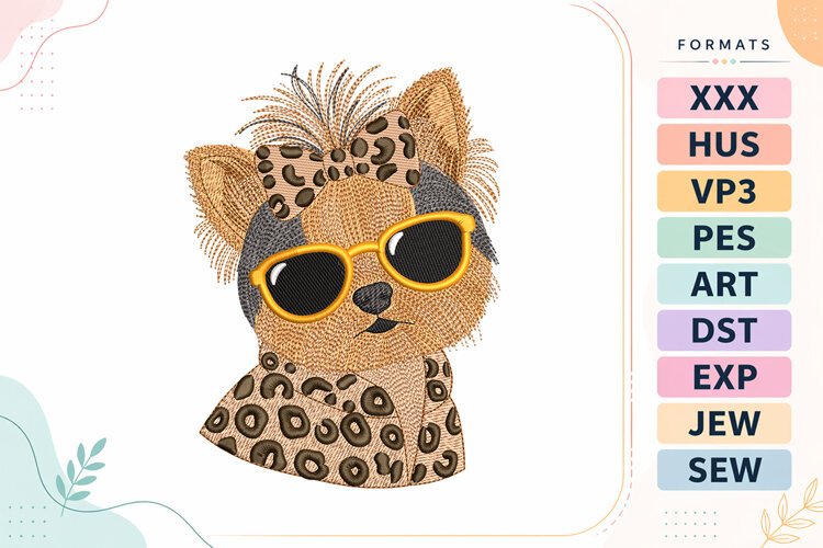 Yorkshire Terrier Dog Embroidery Design For Machine example image 1