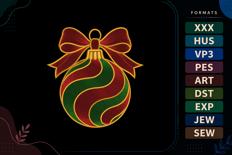Ripple Christmas Ornament Embroidery Designs For Machine
