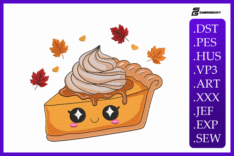 Pumpkin Pie Embroidery Designs For Machine