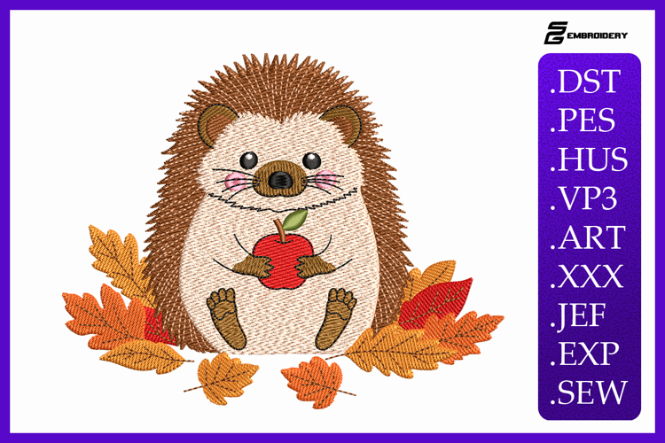 Fall Hedgehog Embroidery Designs For Machine