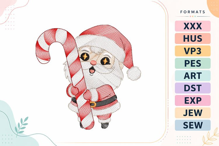 Ripple Santa Claus Christmas Embroidery Designs For Machine example image 1