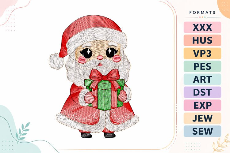 Ripple Christmas Santa Embroidery Designs For Machine example image 1