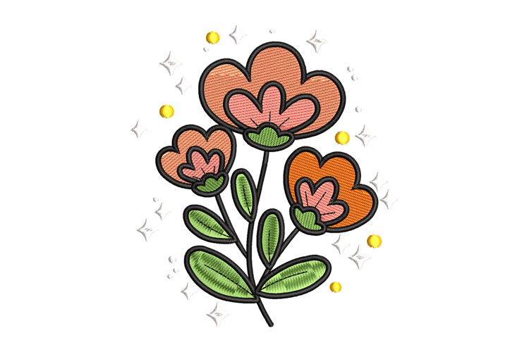 Sparkle Flowers Embroidery Designs For Machine