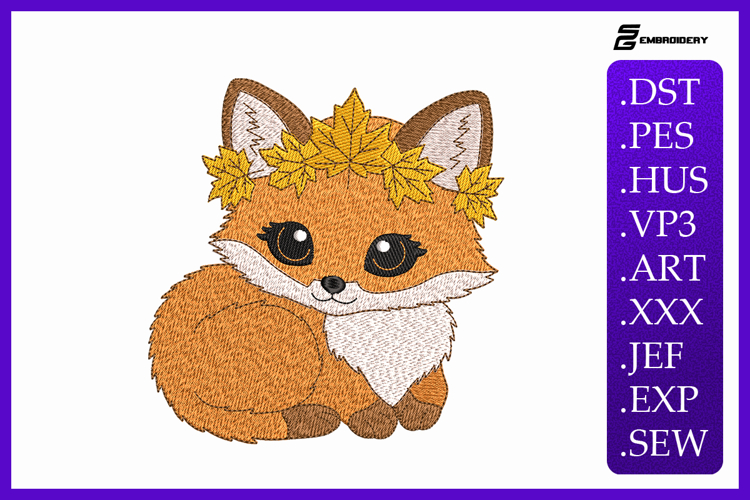 Adorable Fall Fox Embroidery Designs For Machine