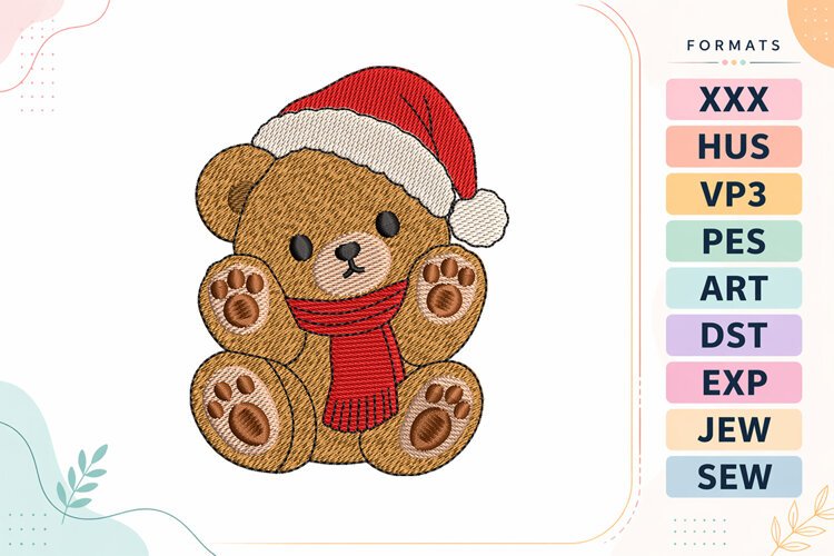 Christmas Teddy Bear Embroidery Designs For Machine example image 1