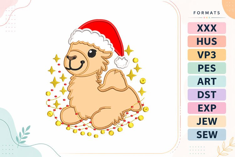 Christmas Camel Appliqué Embroidery Design example image 1