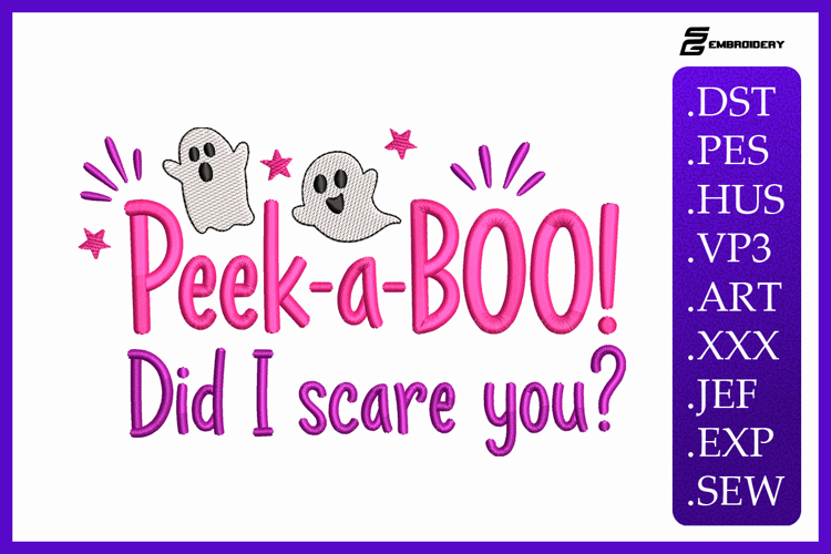 Peek a Boo Embroidery Designs For Machine