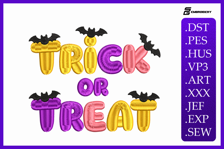 Trick Or Treat Embroidery Designs For Machine