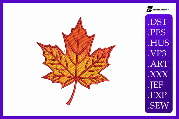 Autumn Maple Leaf Embroidery Designs For Machine