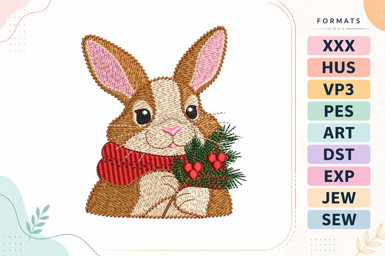 Christmas Bunny Embroidery Designs For Machine example image 1
