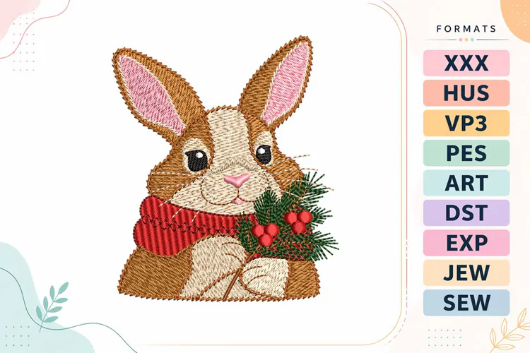 Christmas Bunny Embroidery Designs For Machine