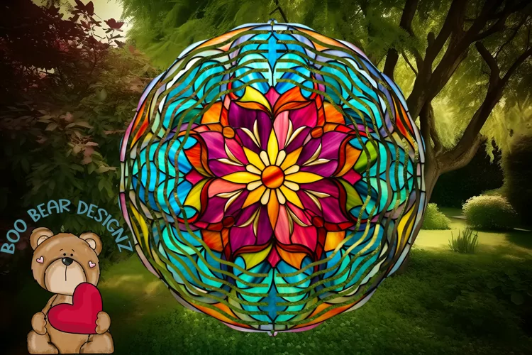 Stain Glass Wind Spinner Sublimation design