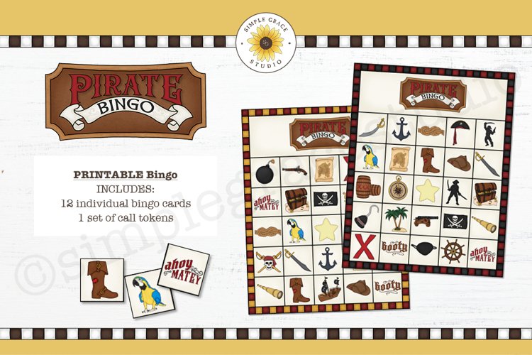 Printable Pirate Bingo Game Printable Pirate Bingo Game