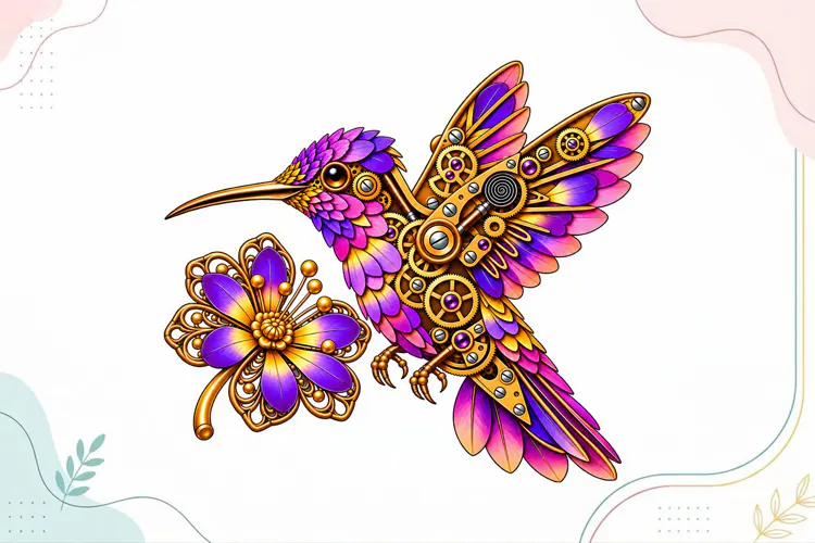 Steampunk Hummingbird Sticker