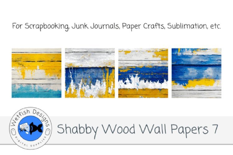 Shabby Wood Wall Digital Papers 7 example image 1