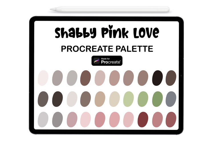 Shabby Pink Love Procreate Palette - Procreate Color Palette