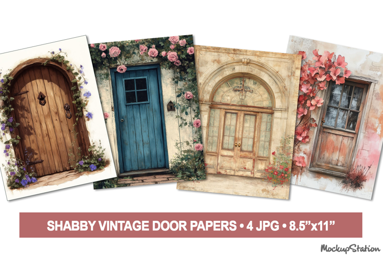 Old Door Junk Journal Pages | Vintage Scrapbooking JPG