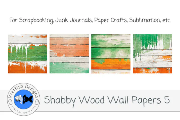 Shabby Wood Wall Digital Papers 5