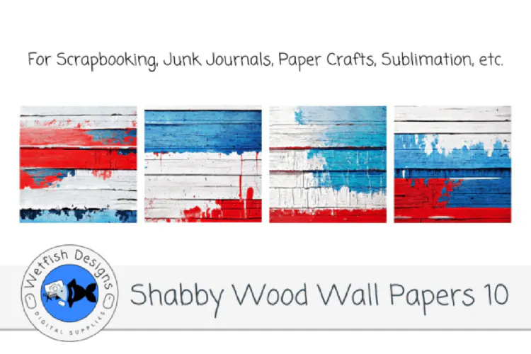 Shabby Wood Wall Digital Papers 10