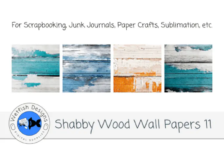 Shabby Wood Wall Digital Papers 11