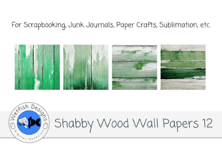 Shabby Wood Wall Digital Papers 12 example image 1