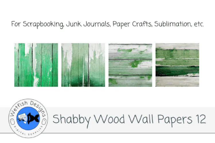 Shabby Wood Wall Digital Papers 12
