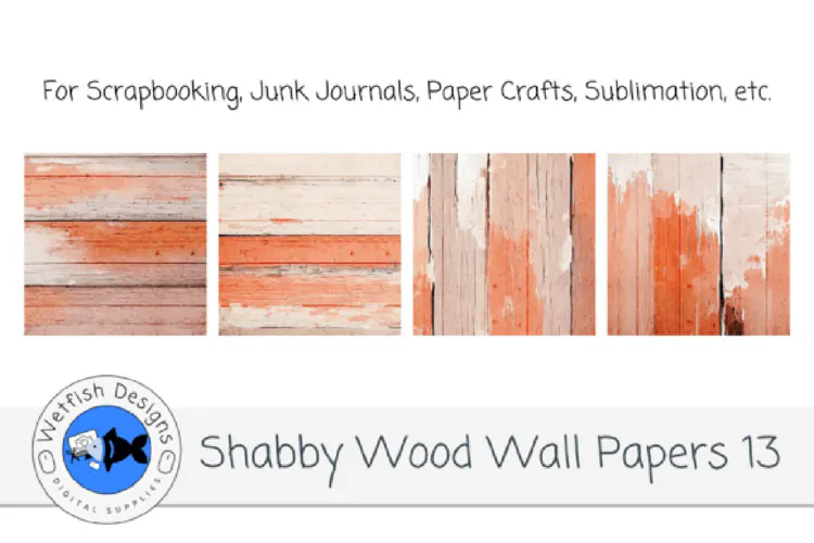 Shabby Wood Wall Digital Papers 13