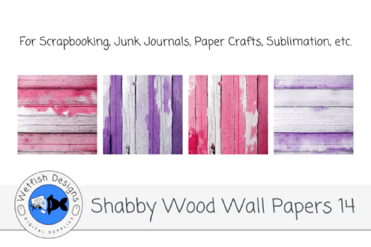 Shabby Wood Wall Digital Papers 14