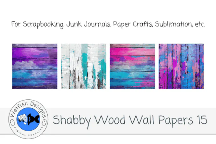 Shabby Wood Wall Digital Papers 15