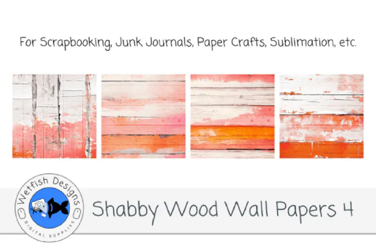 Shabby Wood Wall Digital Papers 4