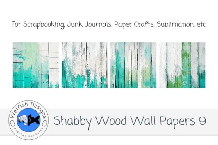 Shabby Wood Wall Digital Papers 9 example image 1